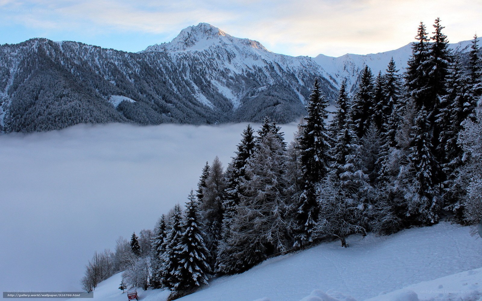 Snowy mountain landscape
