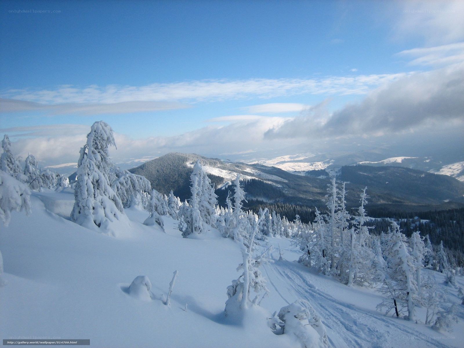 Snowy mountain landscape