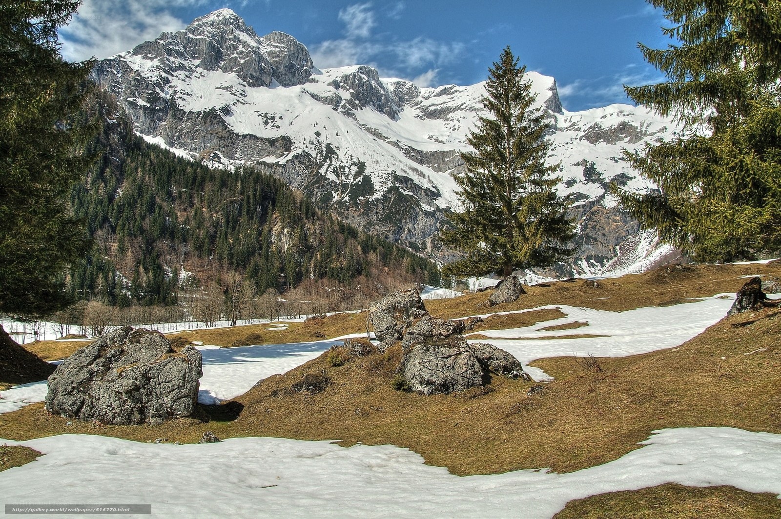 Snowy mountain landscape