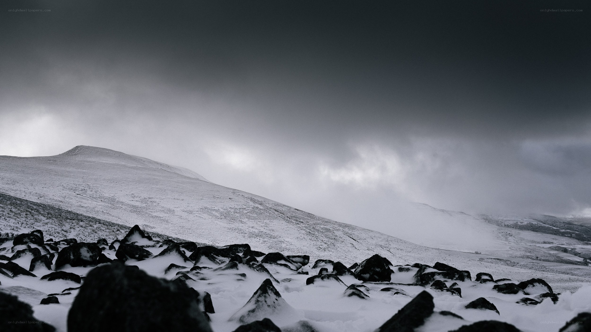 Snowy mountain landscape