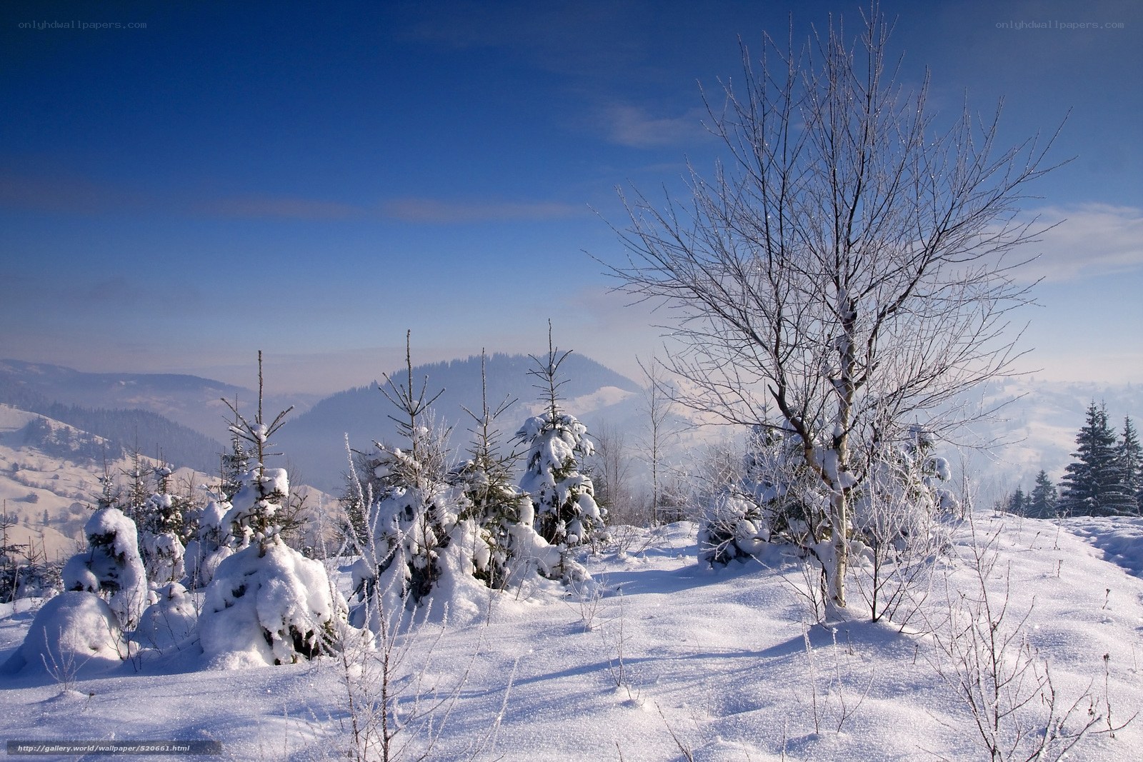 Snowy mountain landscape