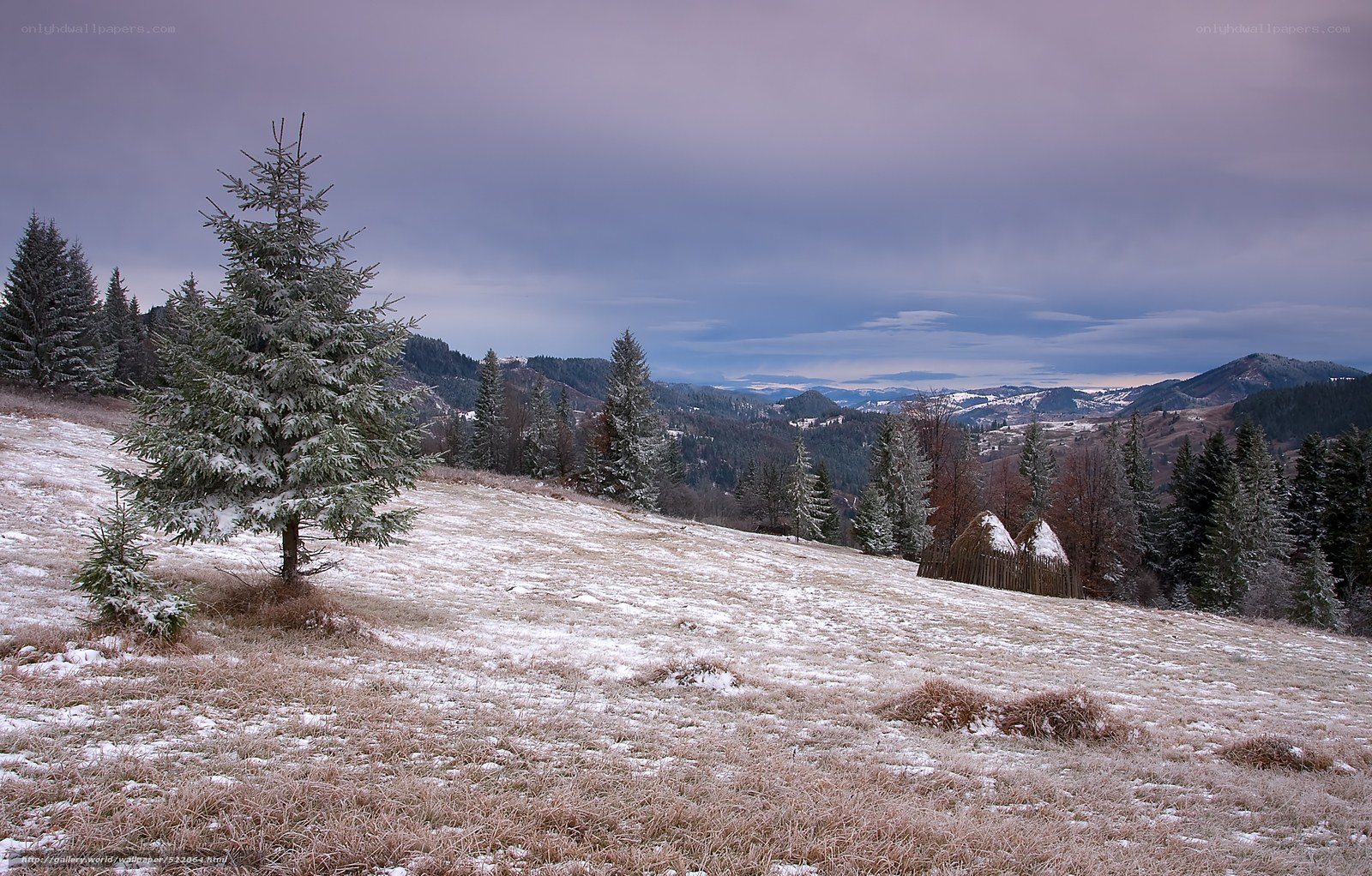 Snowy mountain landscape