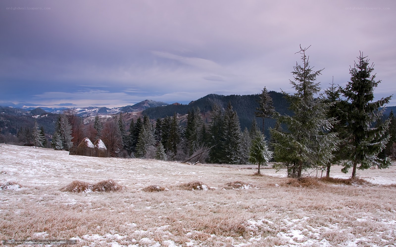 Snowy mountain landscape
