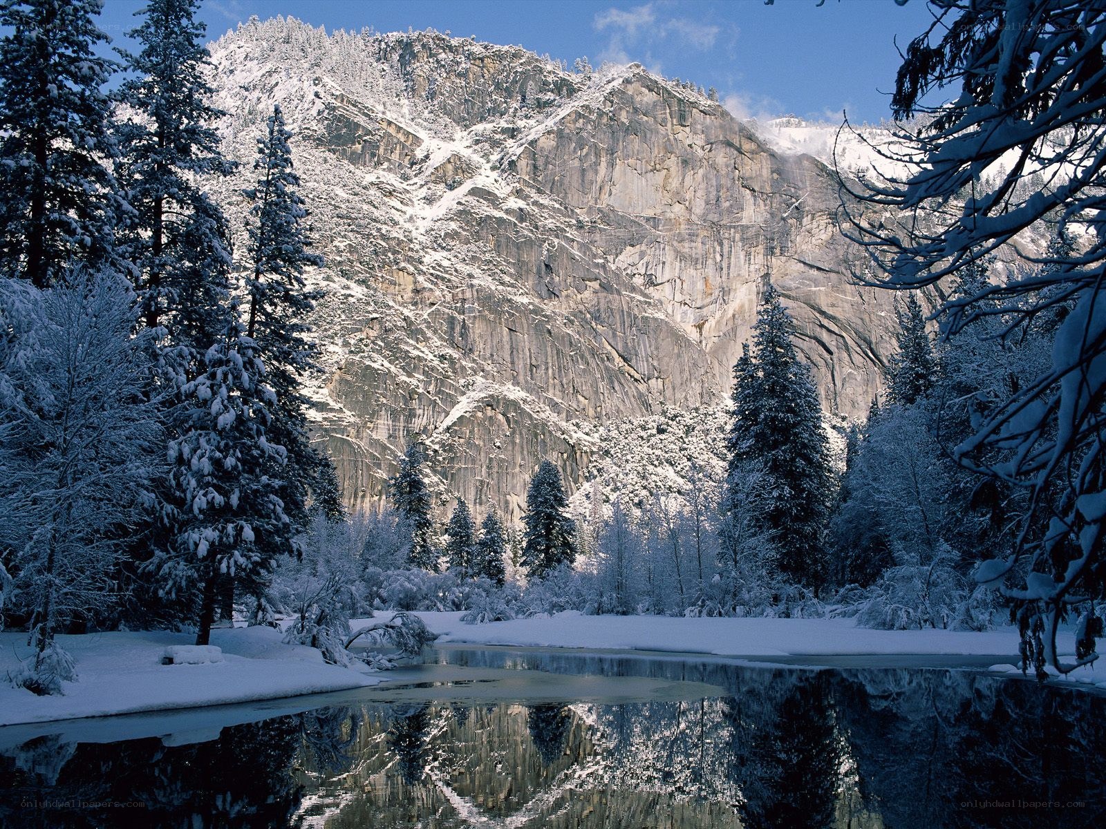 Snowy mountain landscape