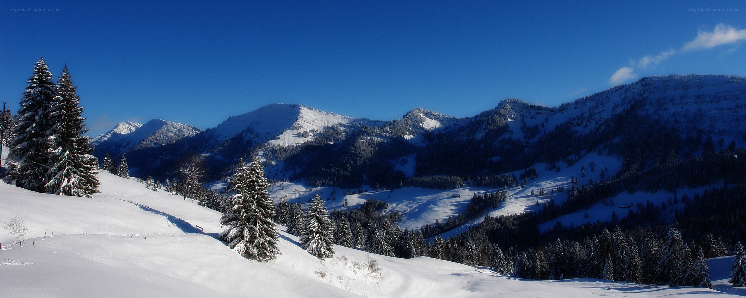 Snowy mountain landscape