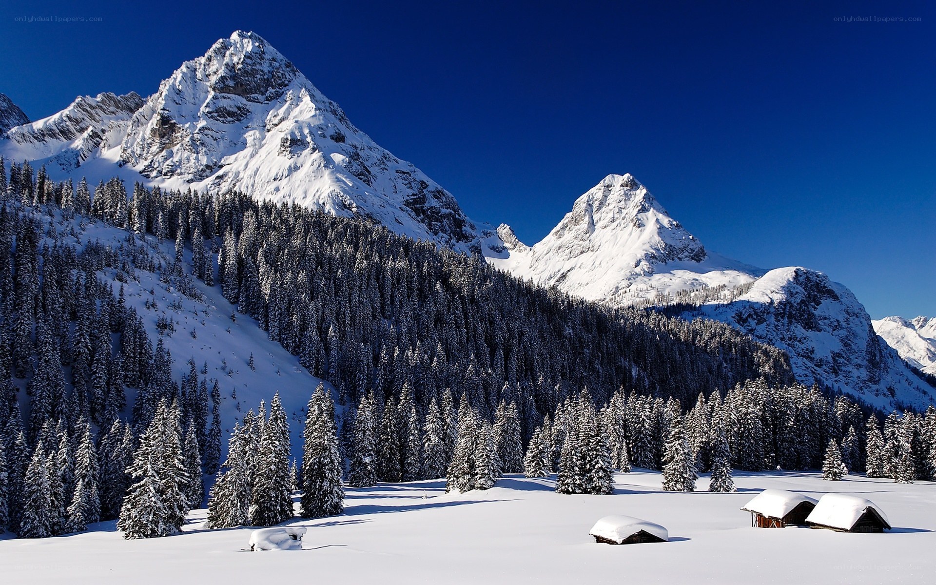 Snowy mountain landscape