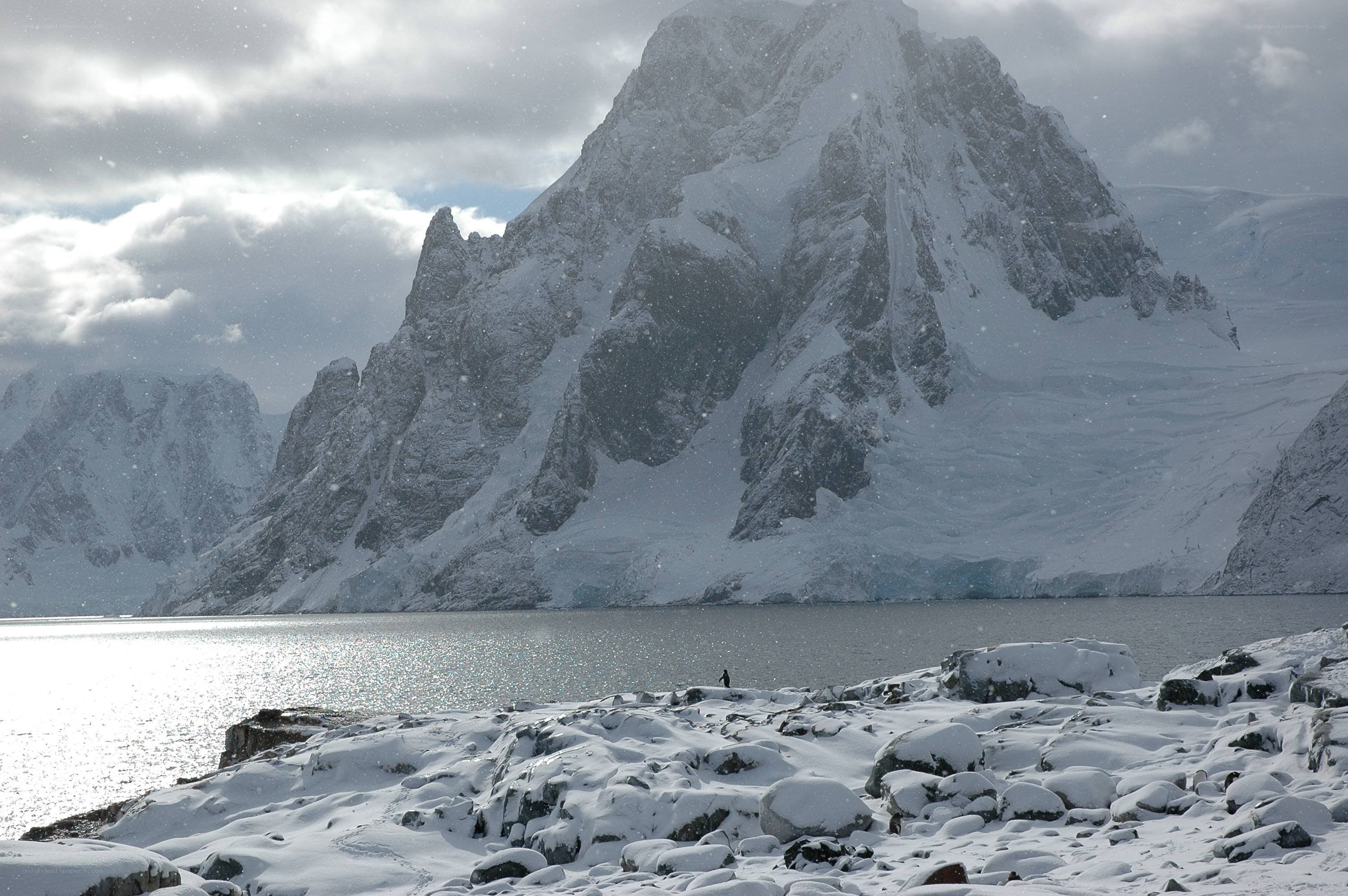 Snowy mountain landscape