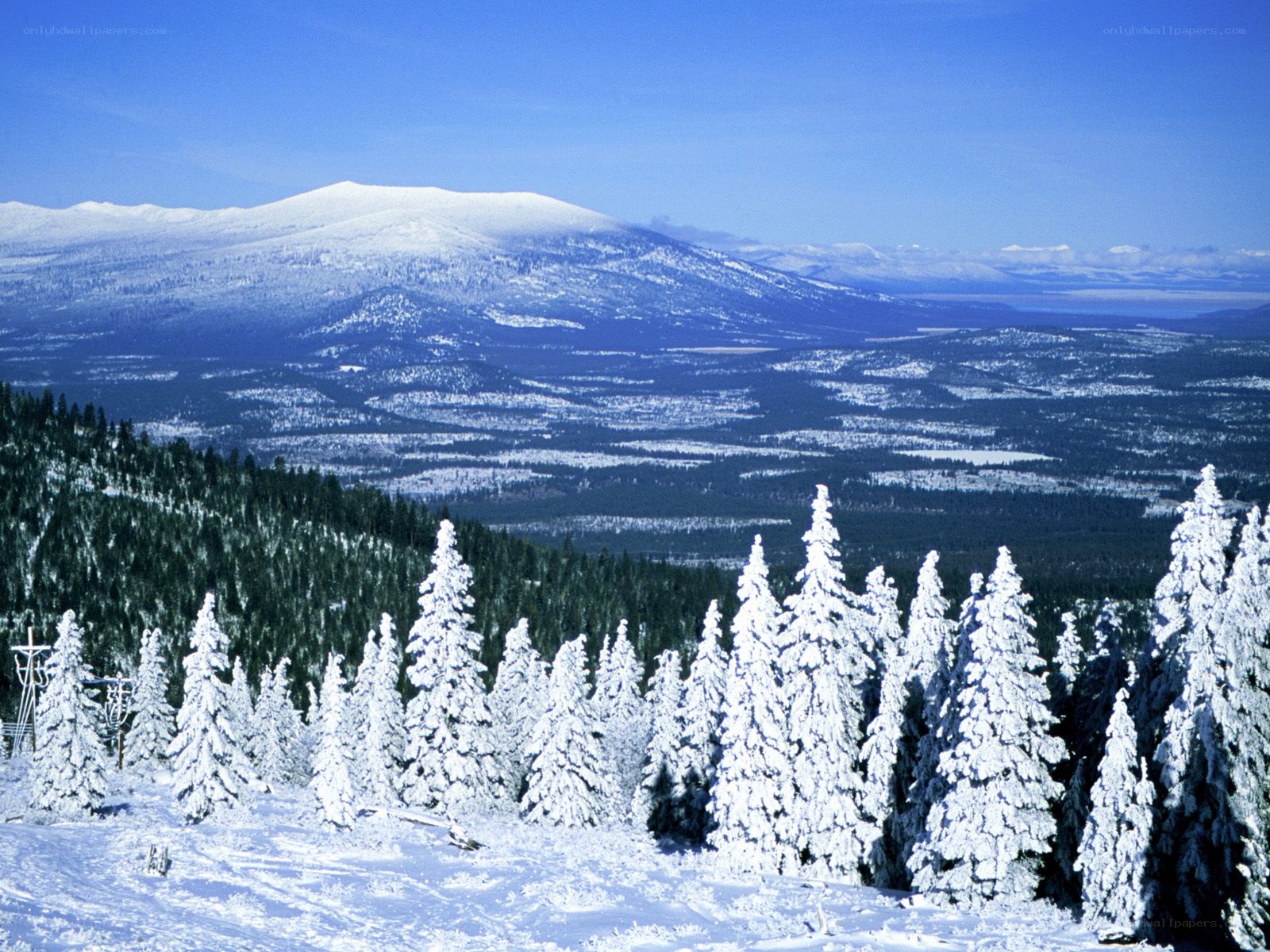Snowy mountain landscape