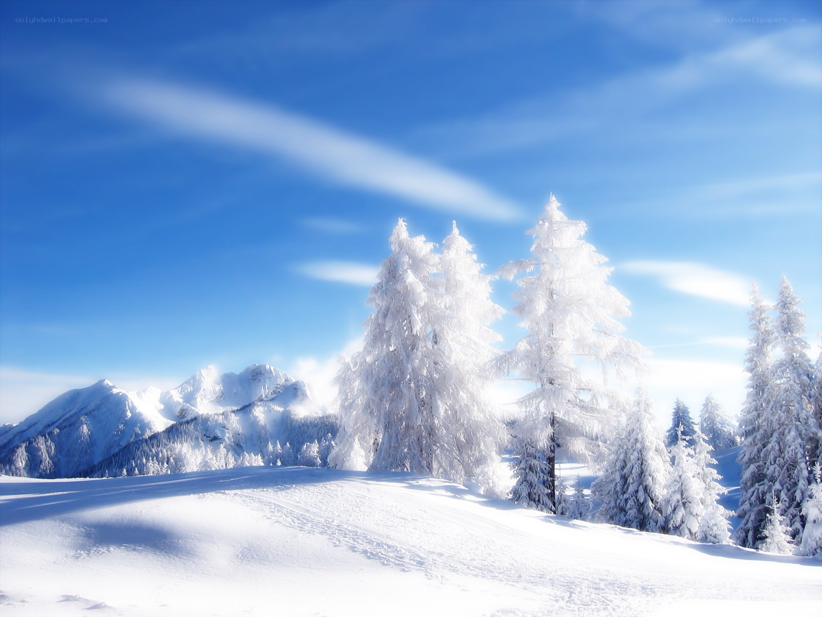 Snowy mountain landscape