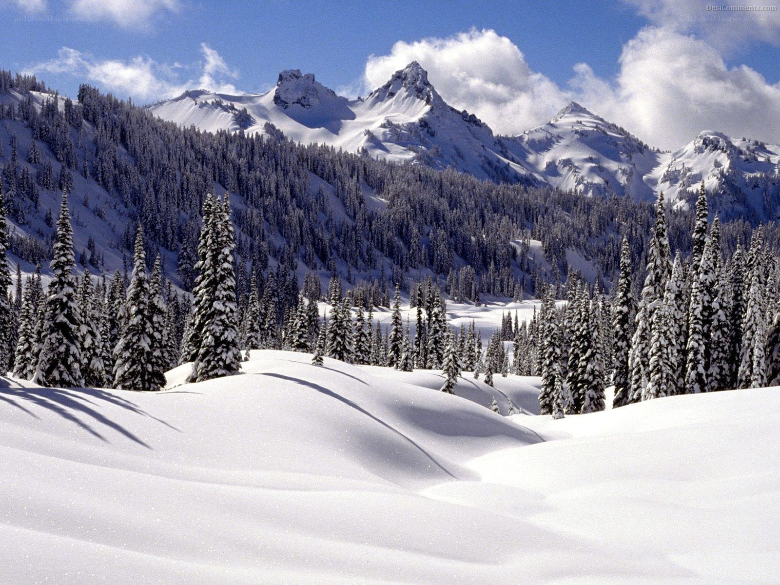 Snowy mountain landscape