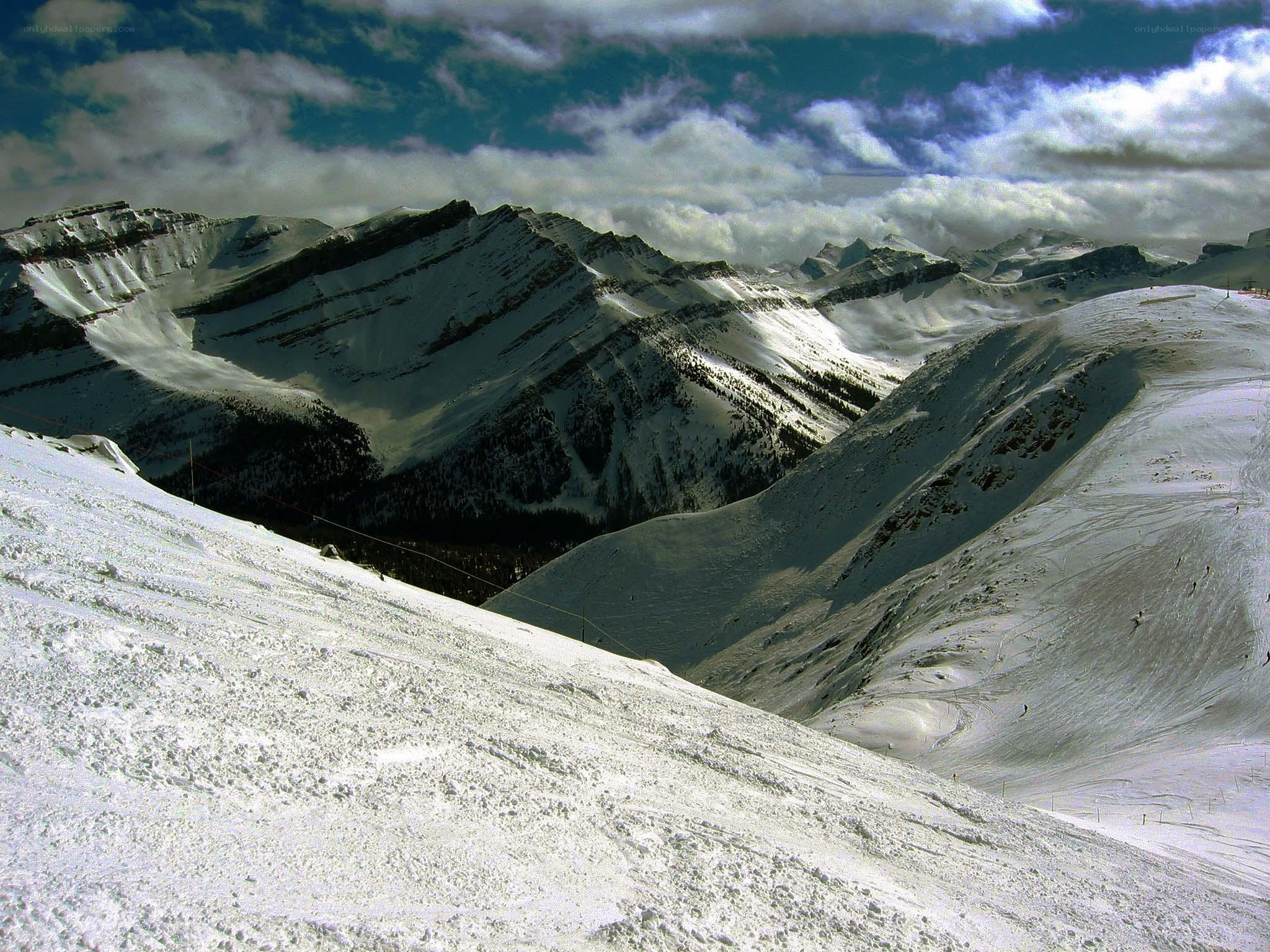 Snowy mountain landscape