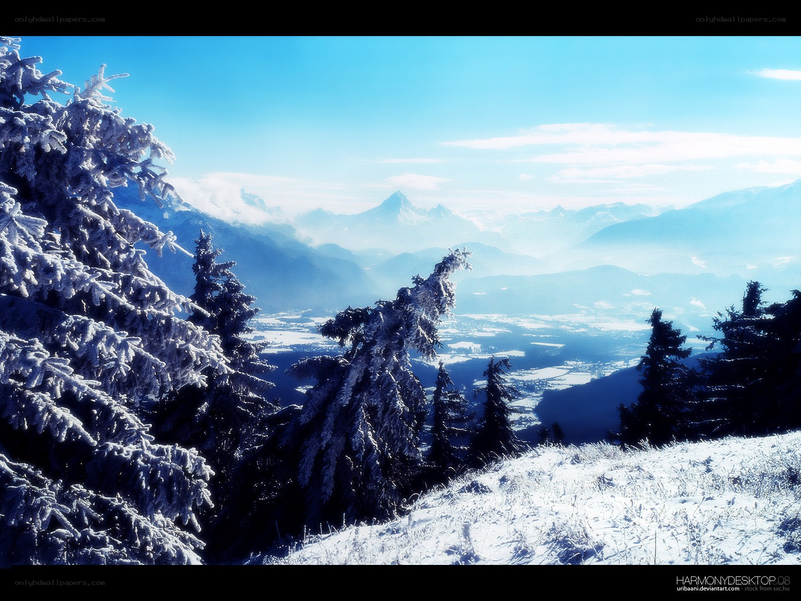 Snowy mountain landscape