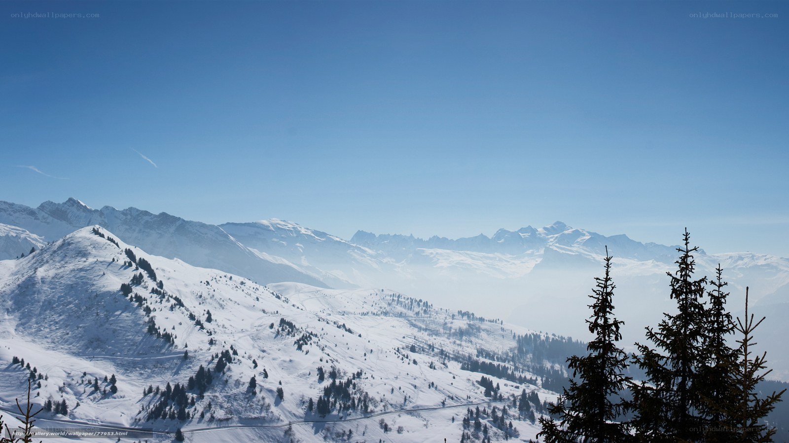Snowy mountain landscape