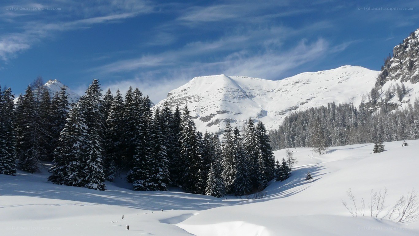 Snowy mountain landscape