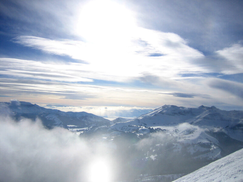 Snowy mountain landscape