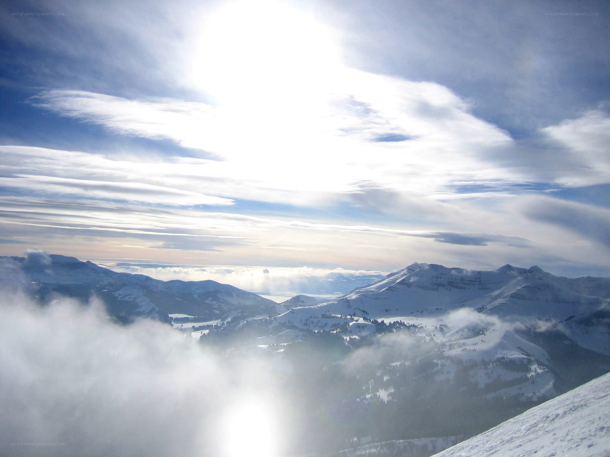 Snowy mountain landscape