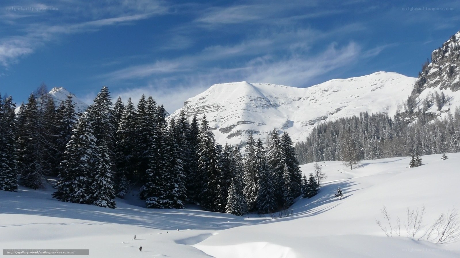 Snowy mountain landscape