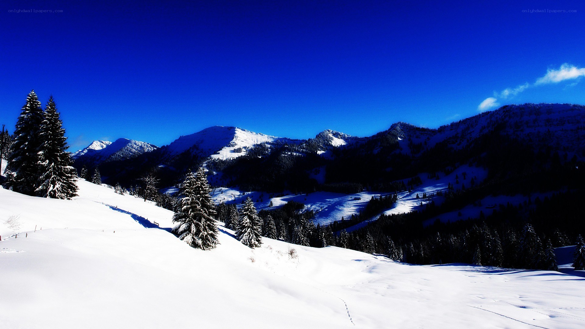 Snowy mountain landscape