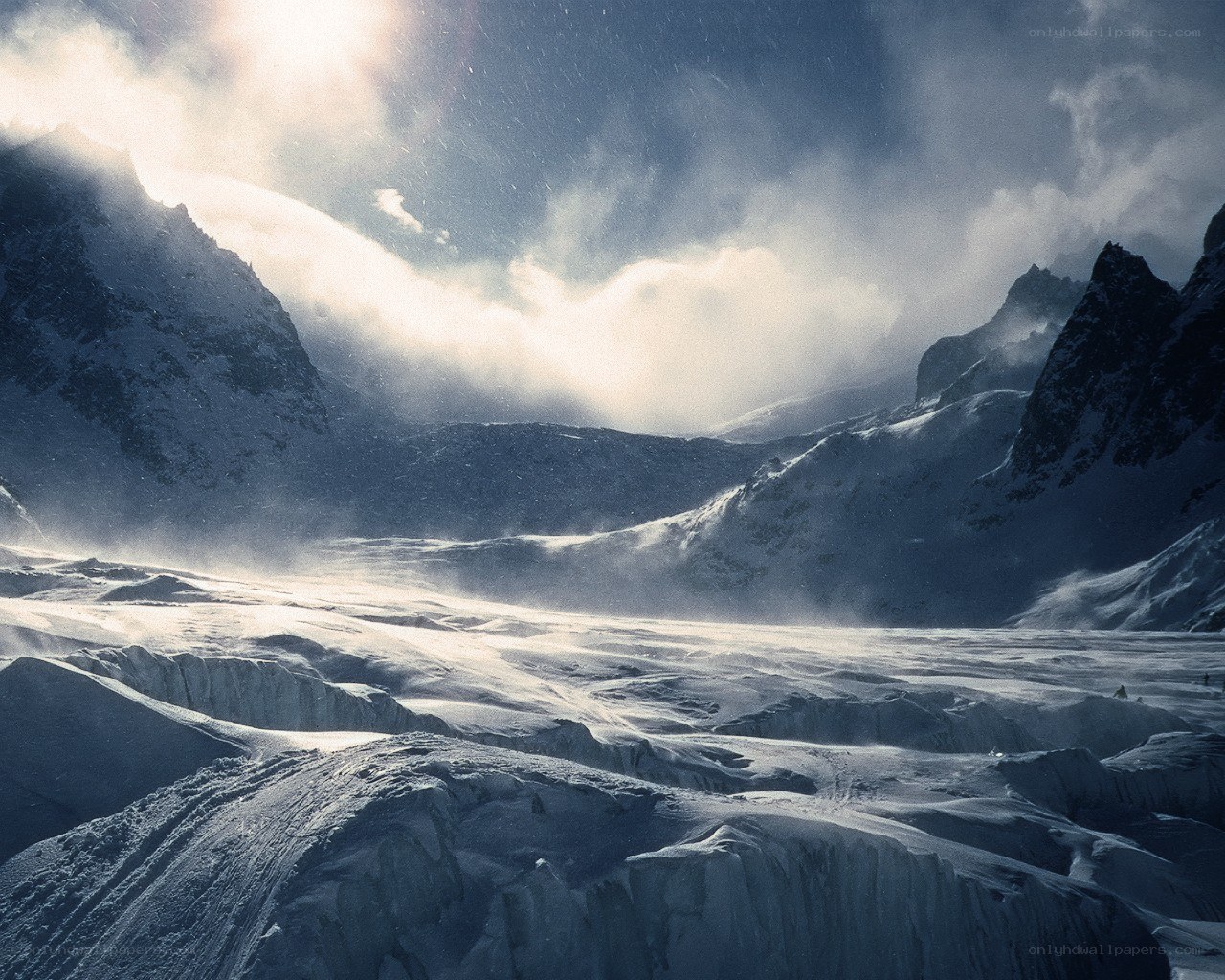 Snowy mountain landscape