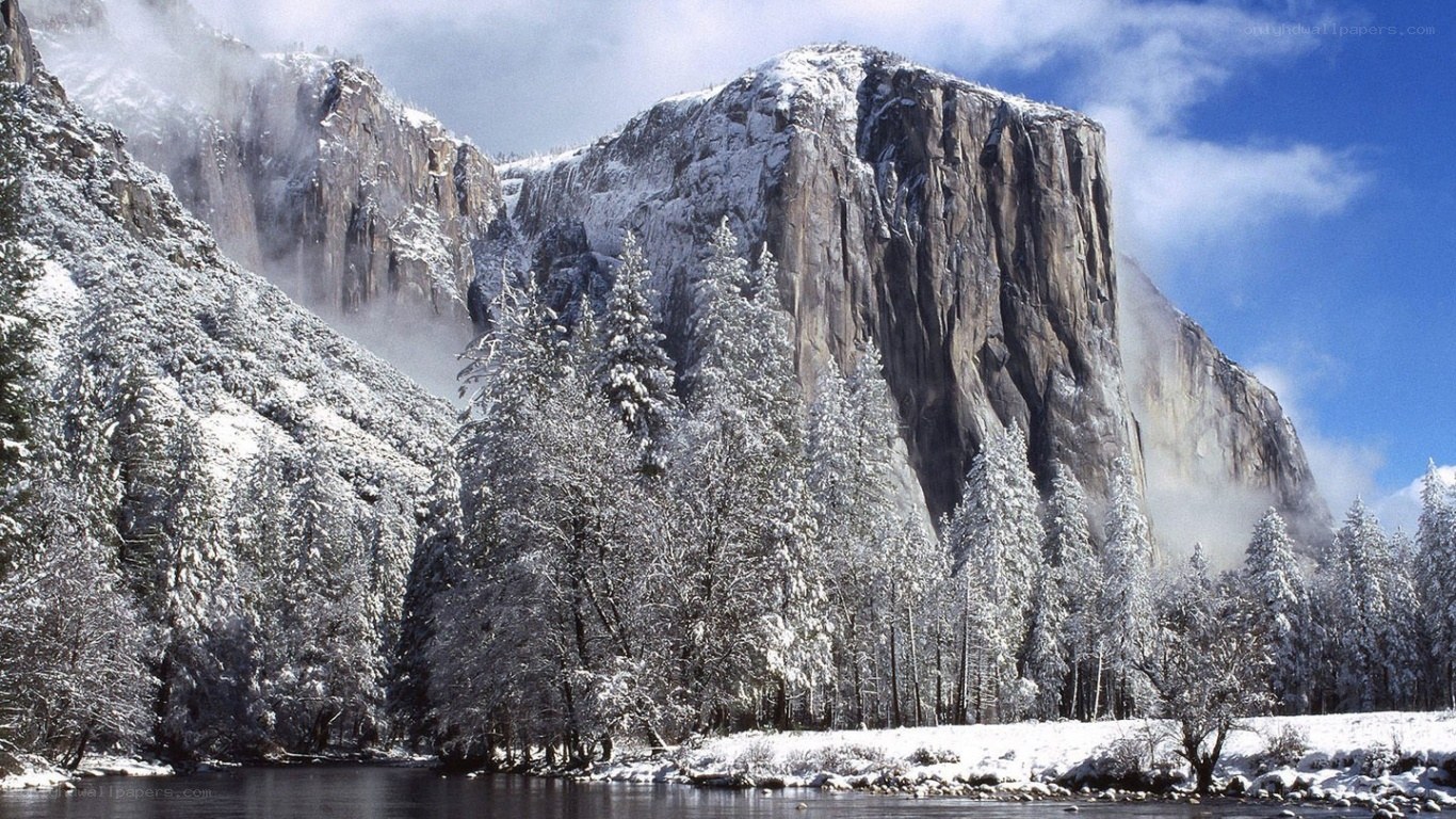 Snowy mountain landscape