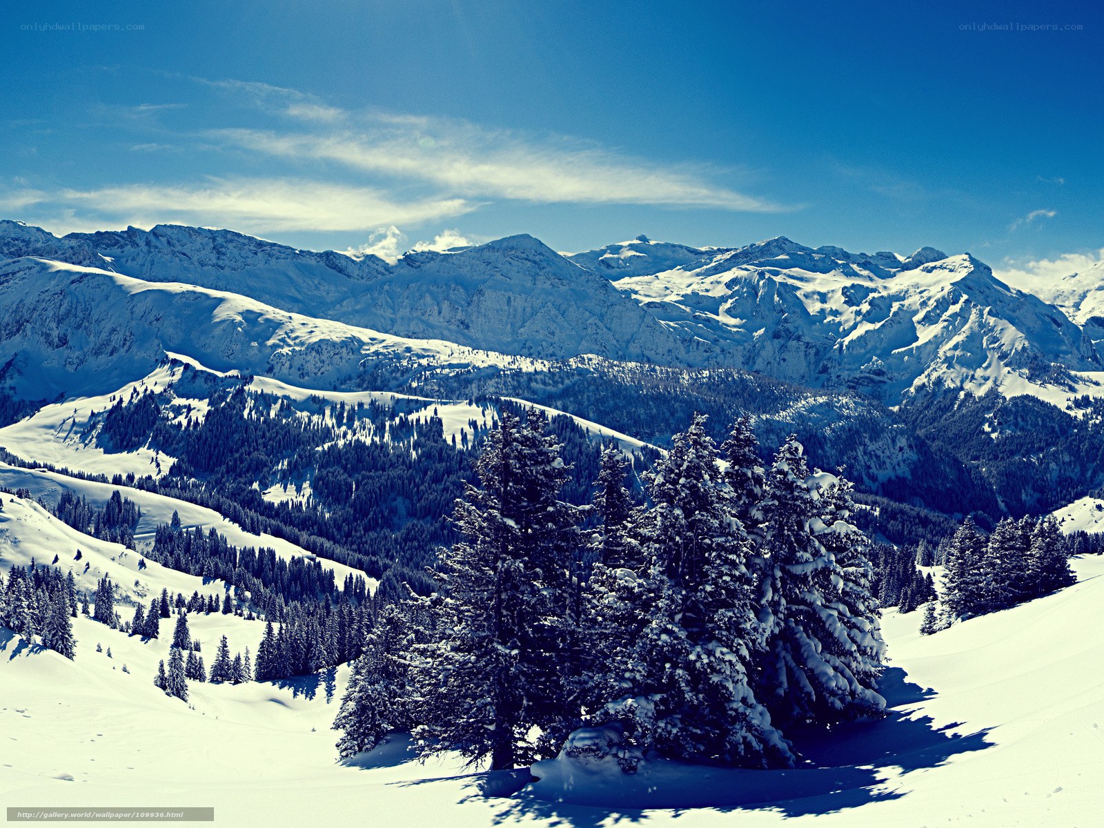 Snowy mountain landscape