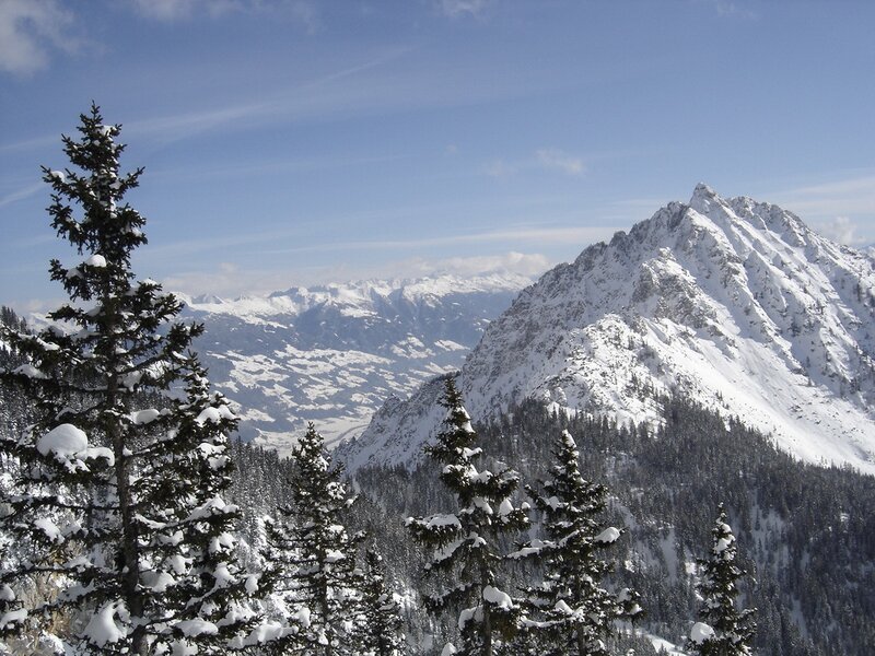 Snowy mountain landscape