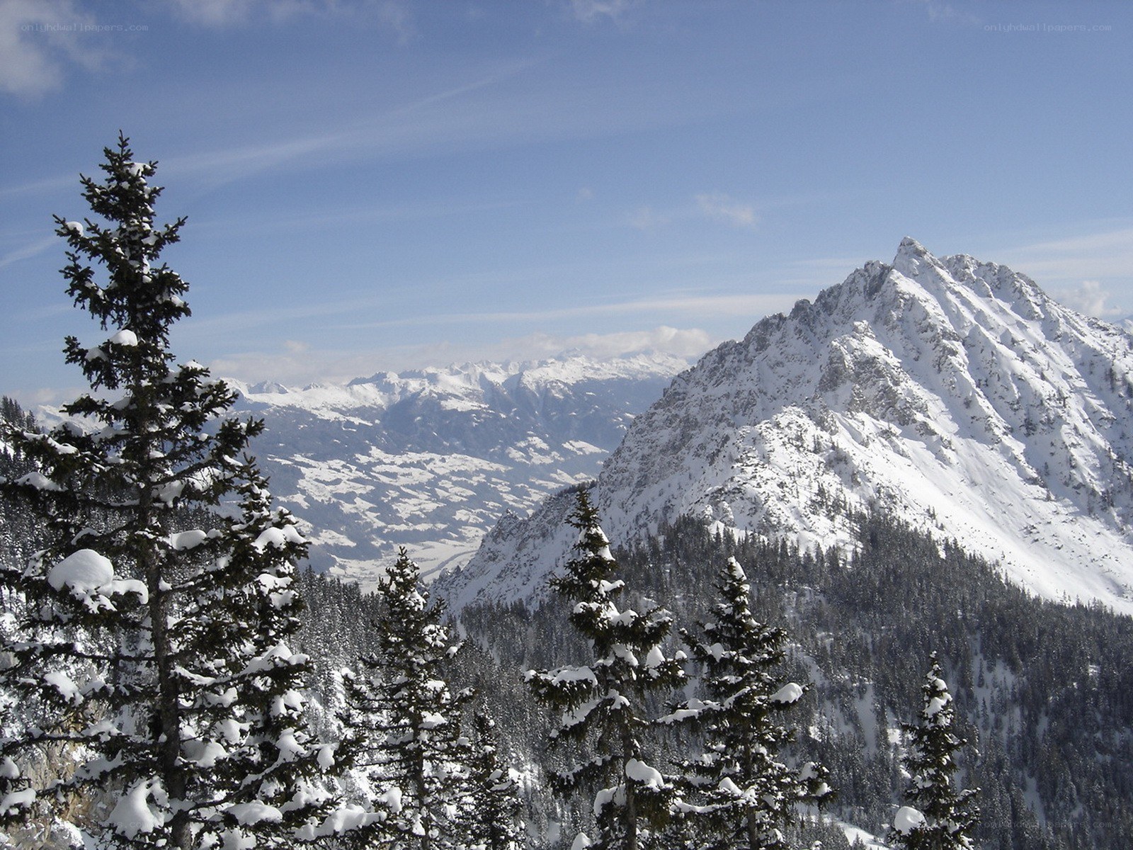 Snowy mountain landscape