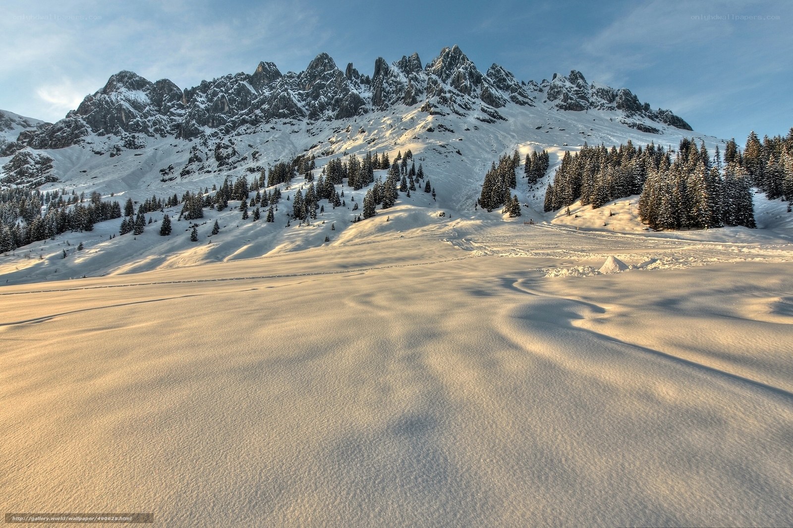 Snowy mountain landscape