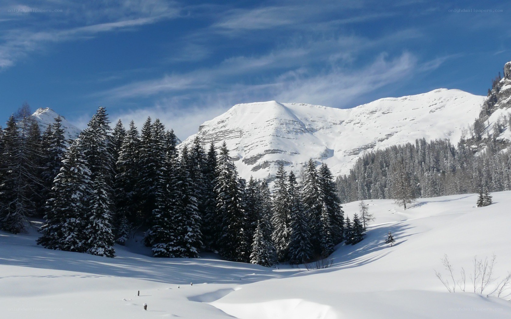 Snowy mountain landscape