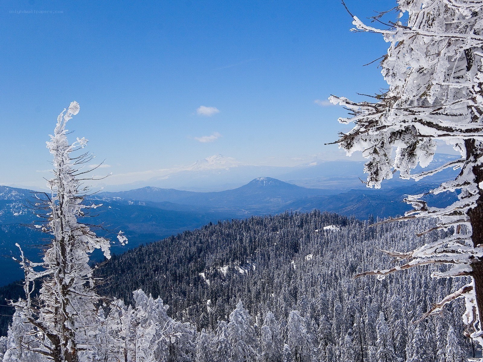 Snowy mountain landscape