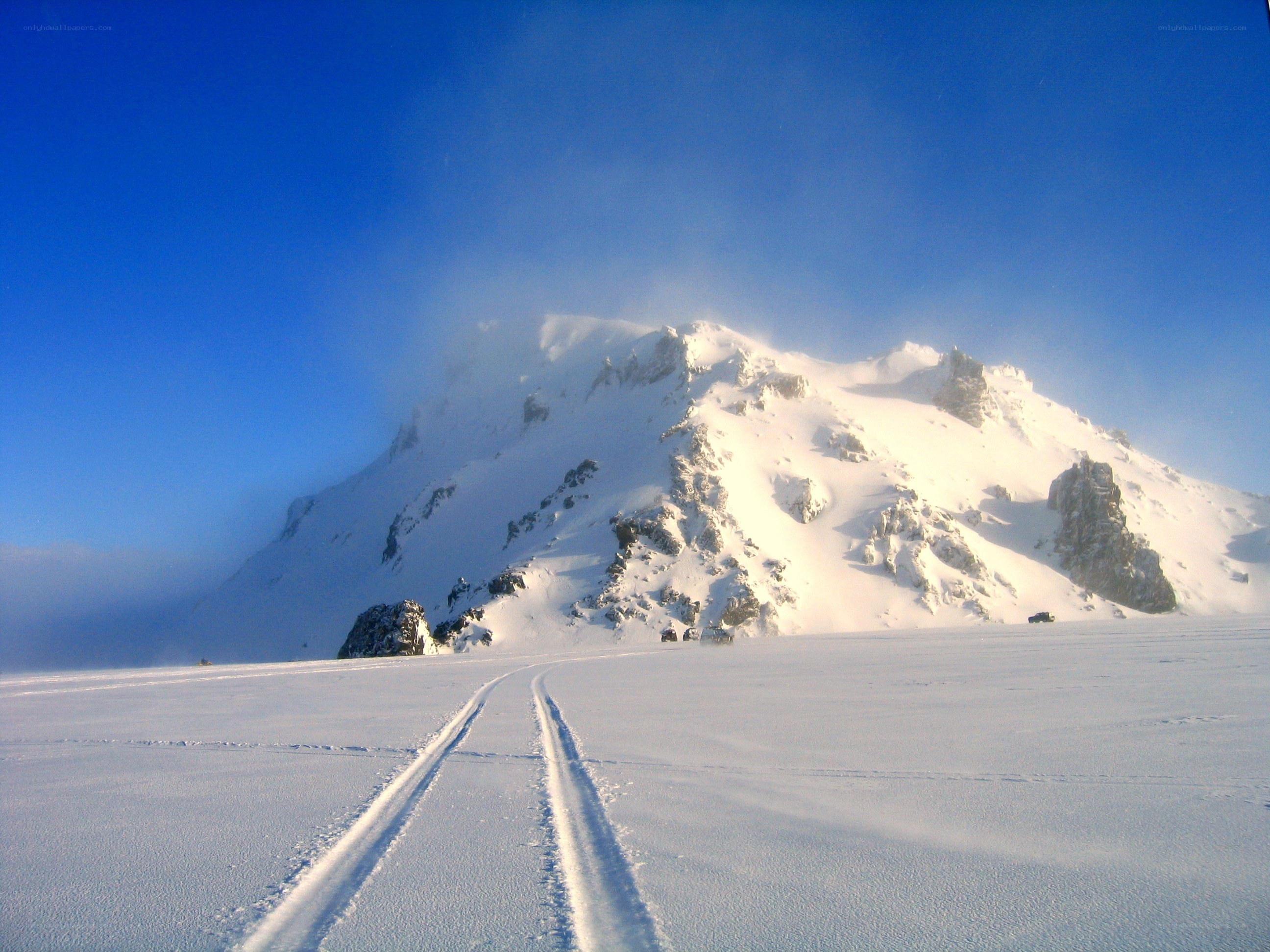 Snowy mountain landscape