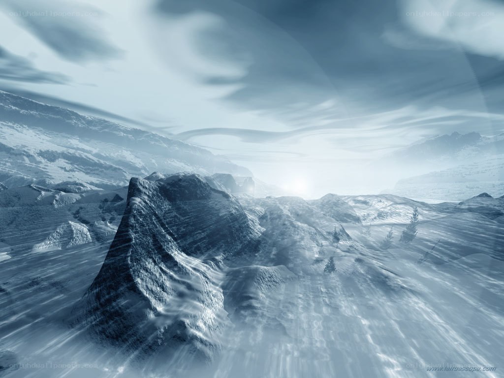 Snowy mountain landscape