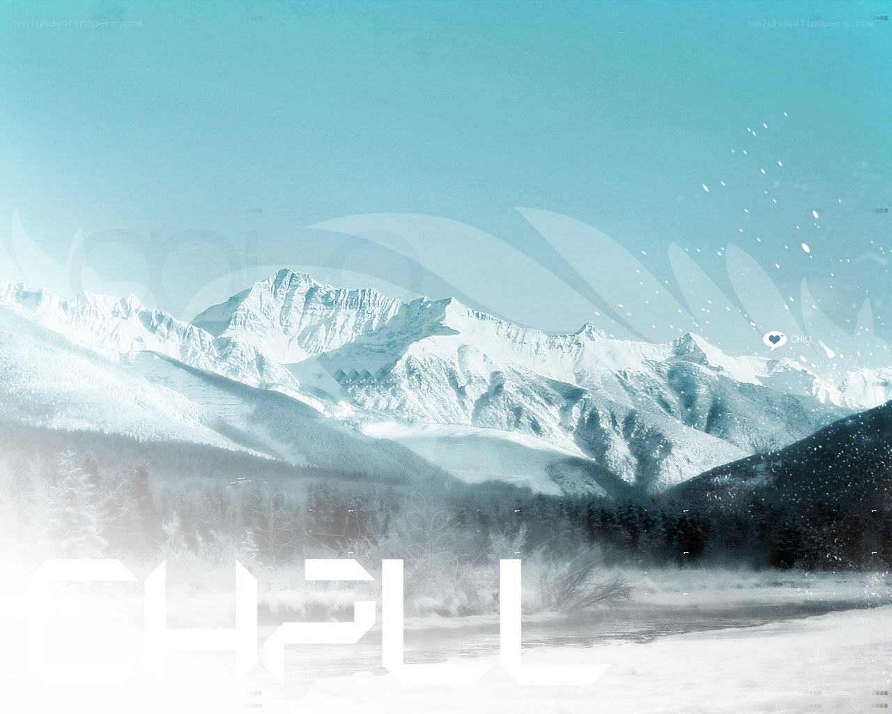 Snowy mountain landscape