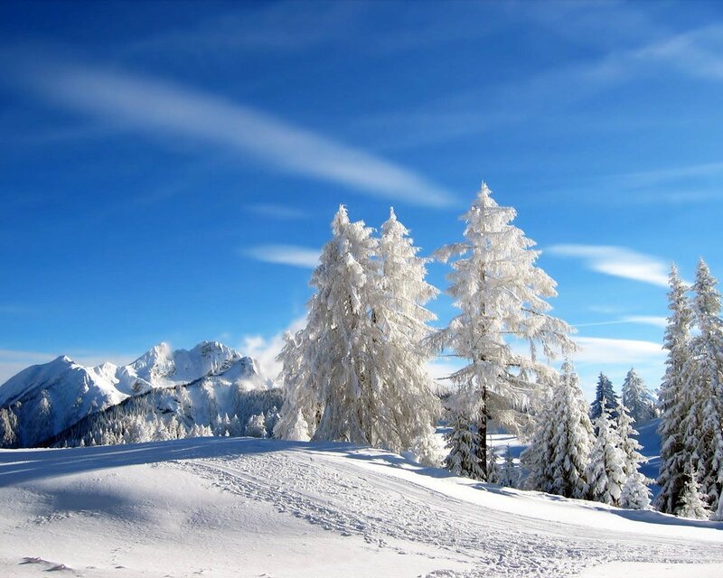 Snowy mountain landscape