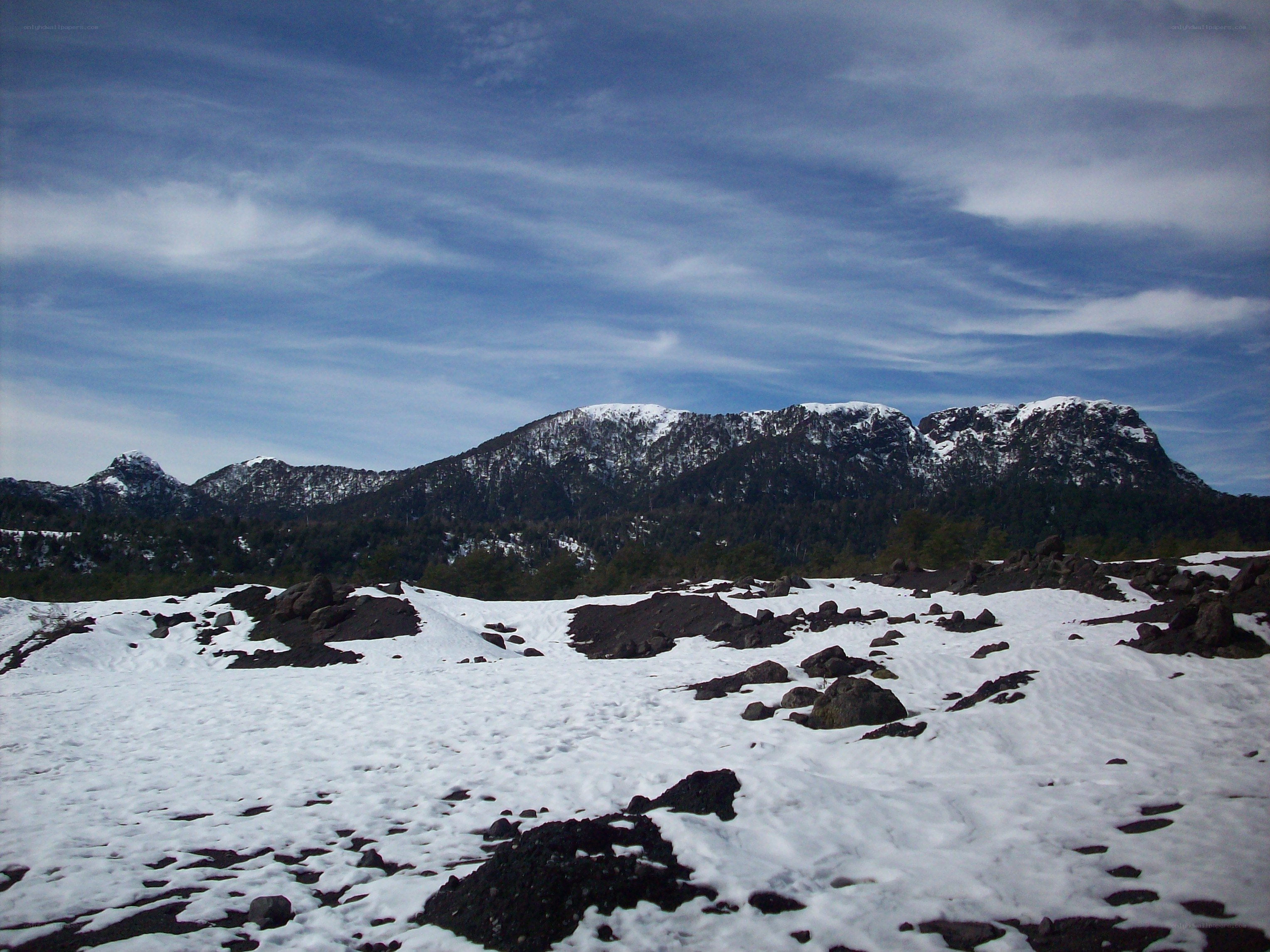 Snowy mountain landscape