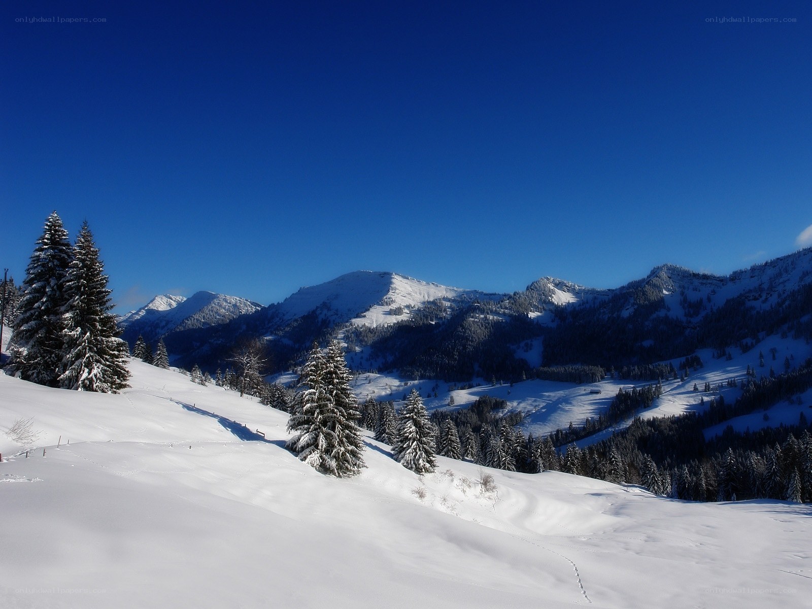 Snowy mountain landscape