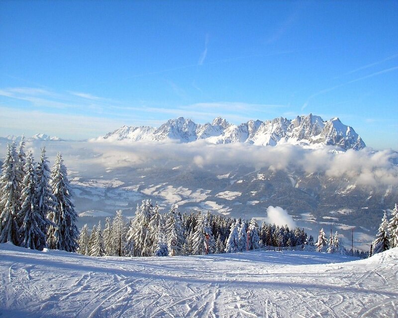 Snowy mountain landscape