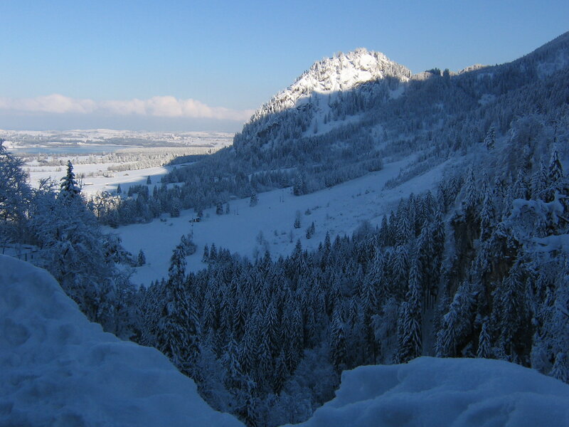 Snowy mountain landscape