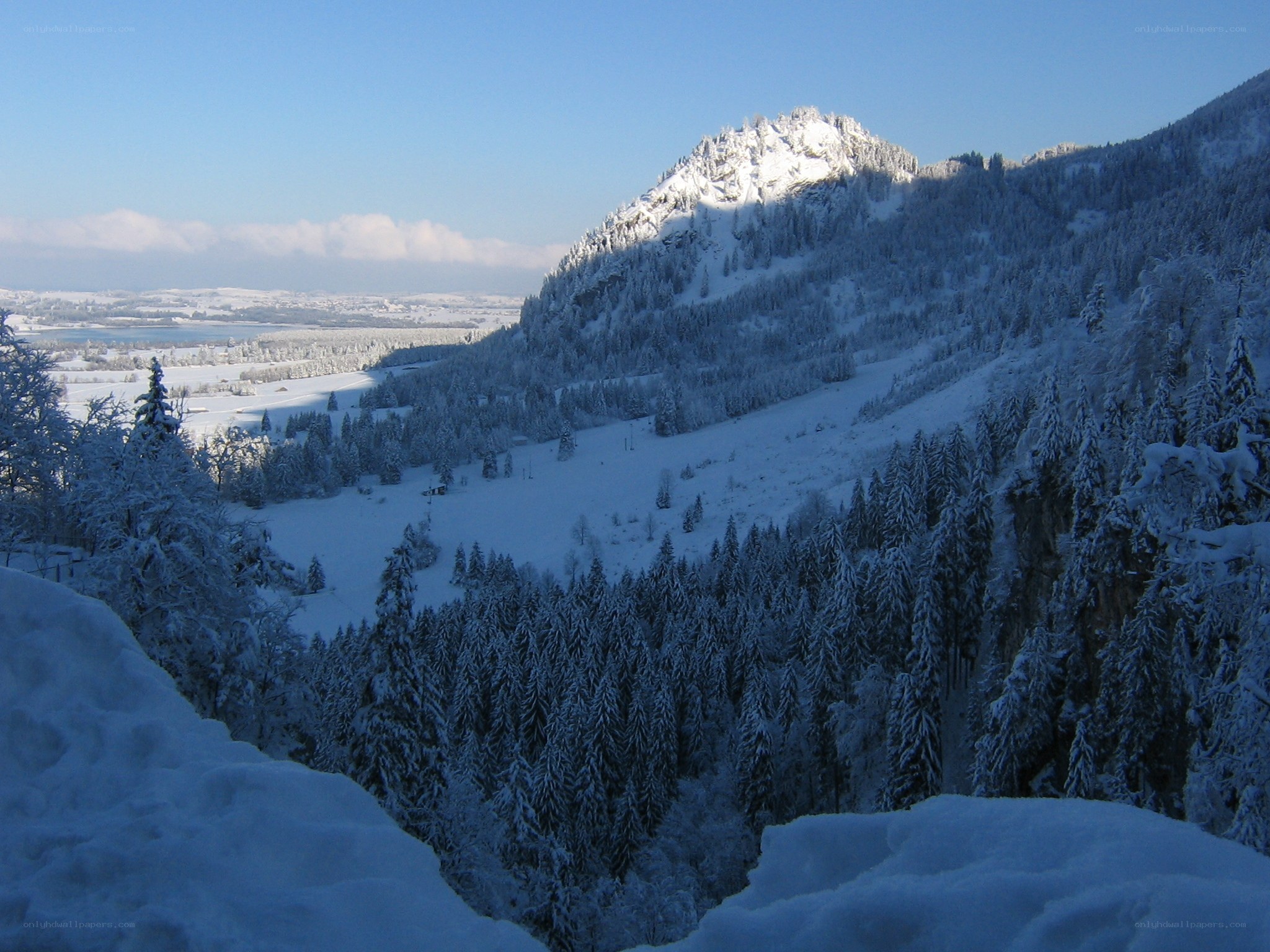 Snowy mountain landscape