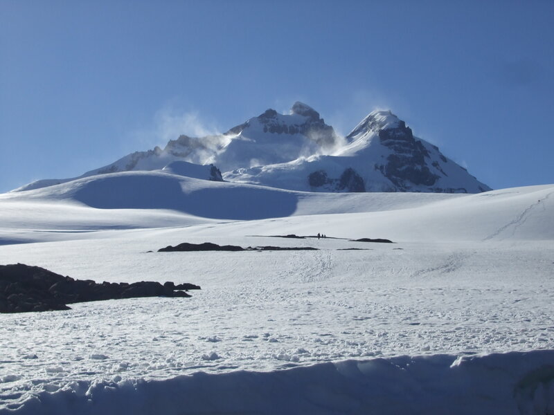 Snowy mountain landscape