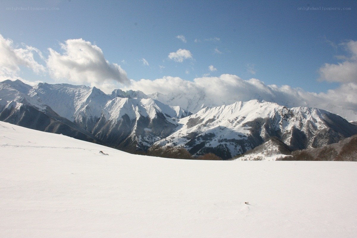 Snowy mountain landscape
