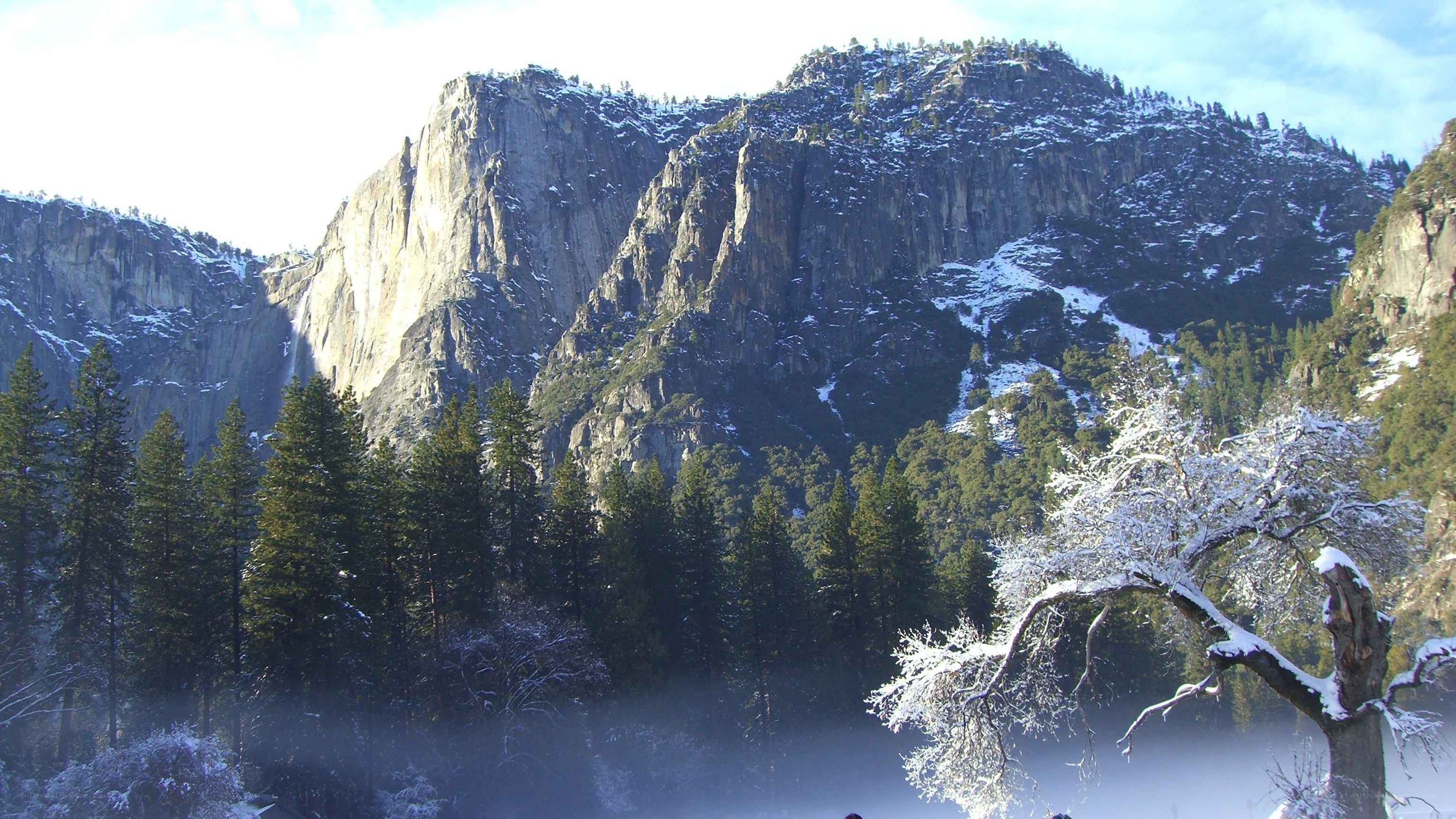 Snowy mountain landscape