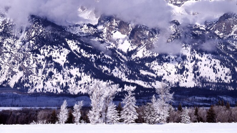 Snowy mountain landscape