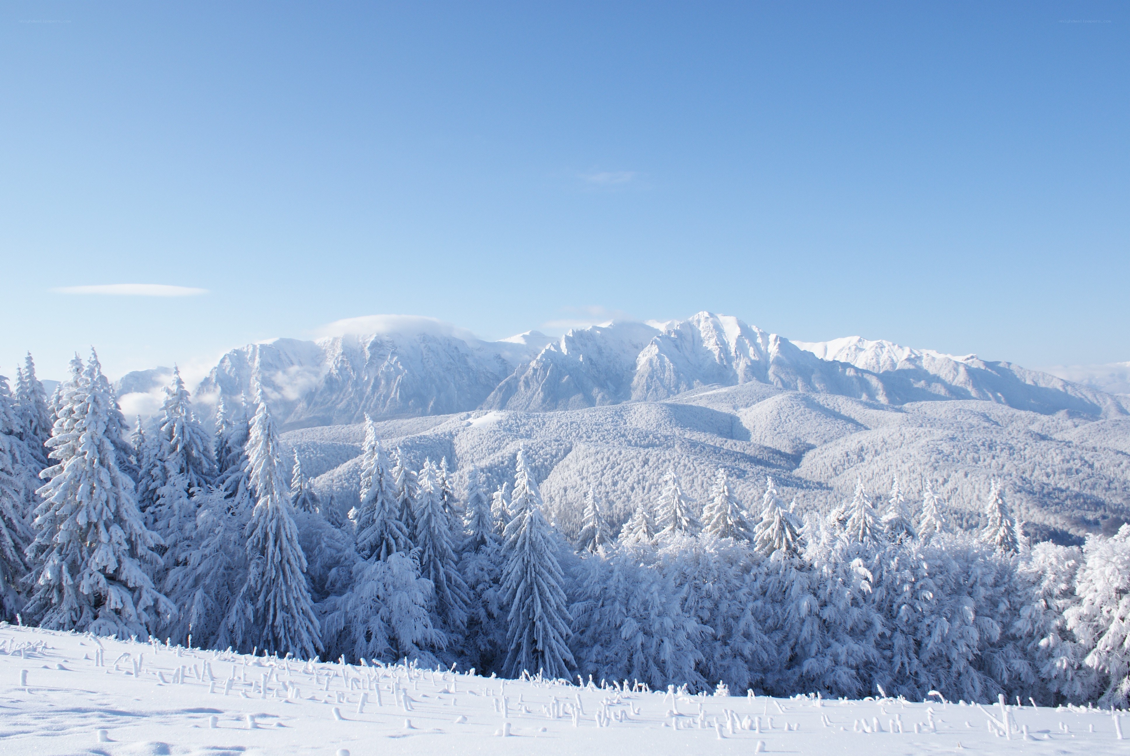 Snowy mountain landscape