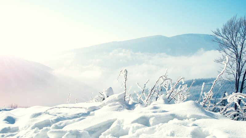 Snowy mountain landscape