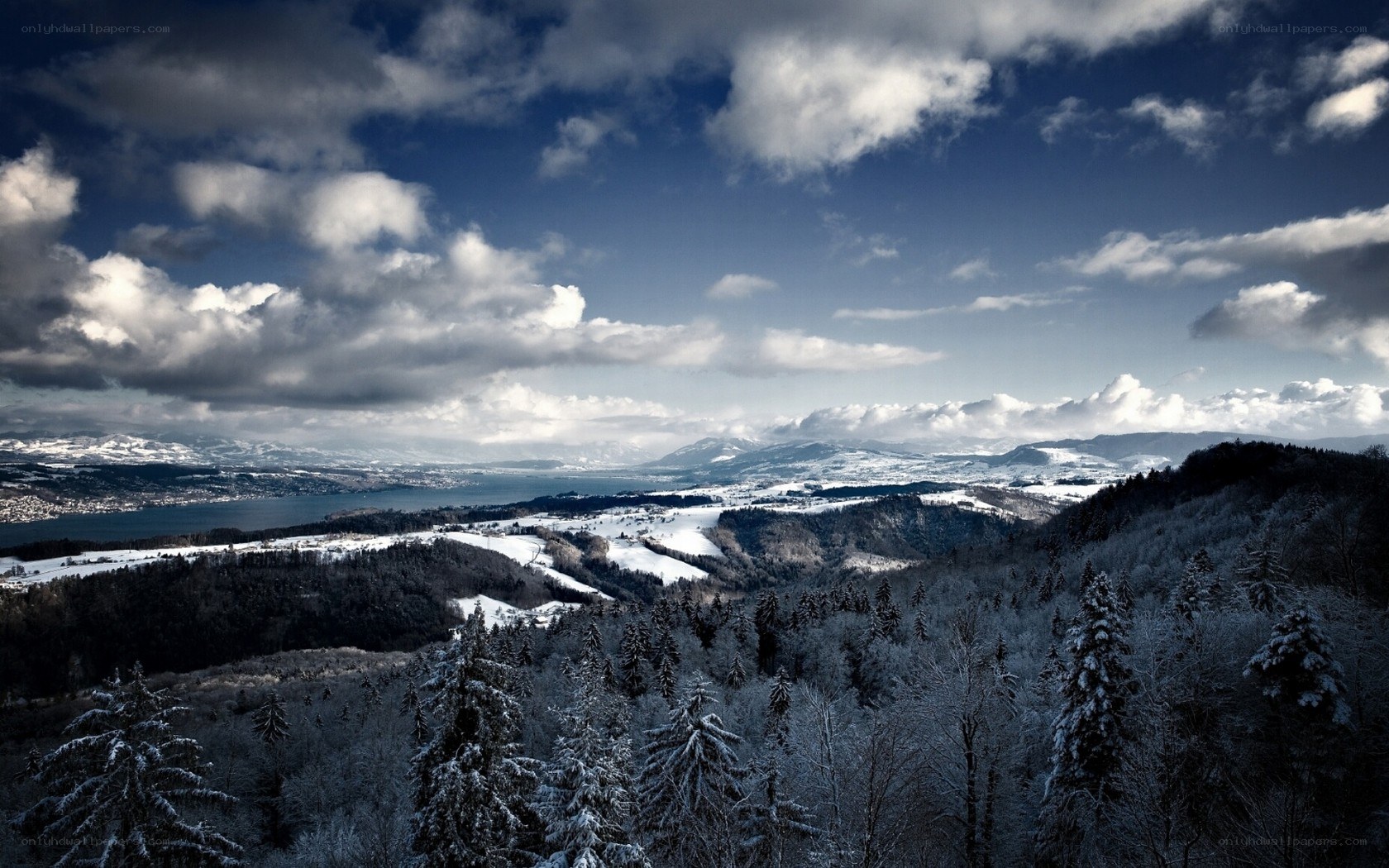 Snowy mountain landscape