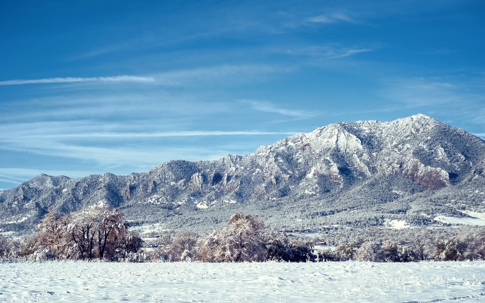 Snowy mountain landscape