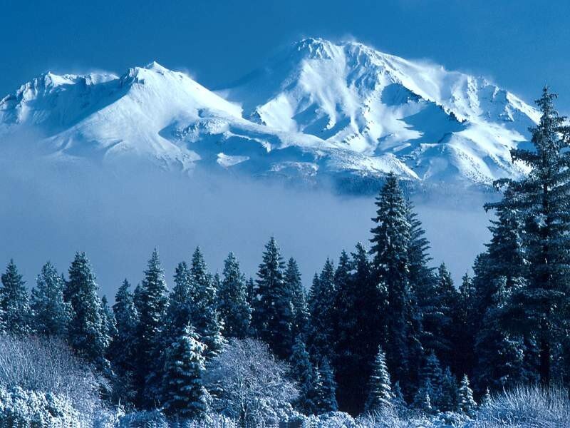 Snowy mountain landscape