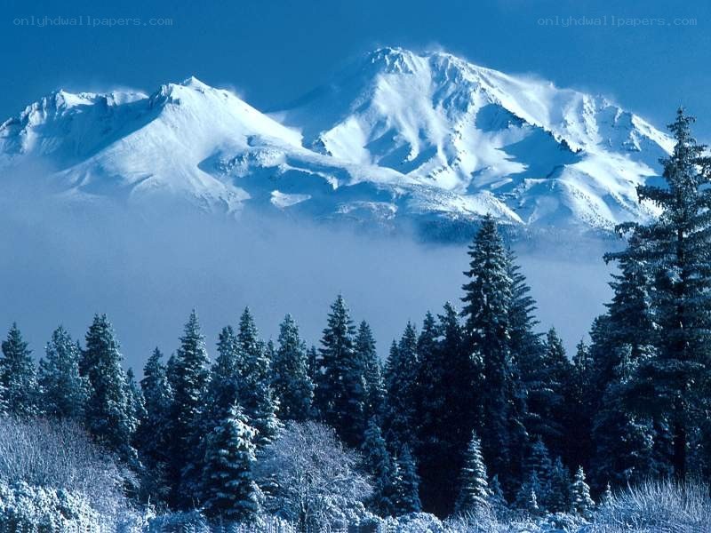 Snowy mountain landscape
