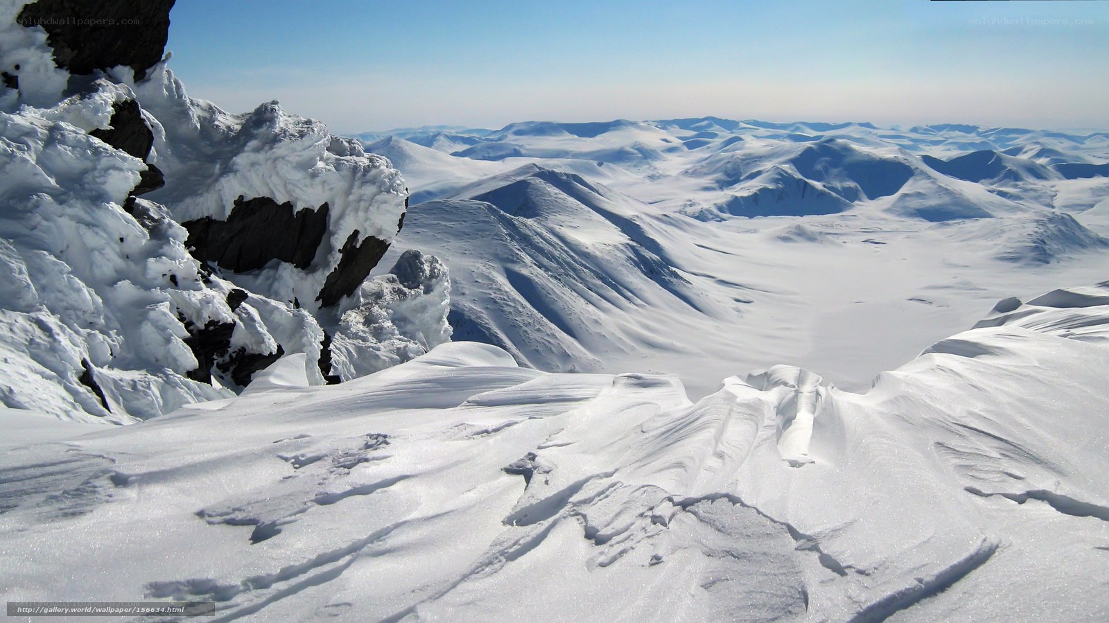 Snowy mountain landscape